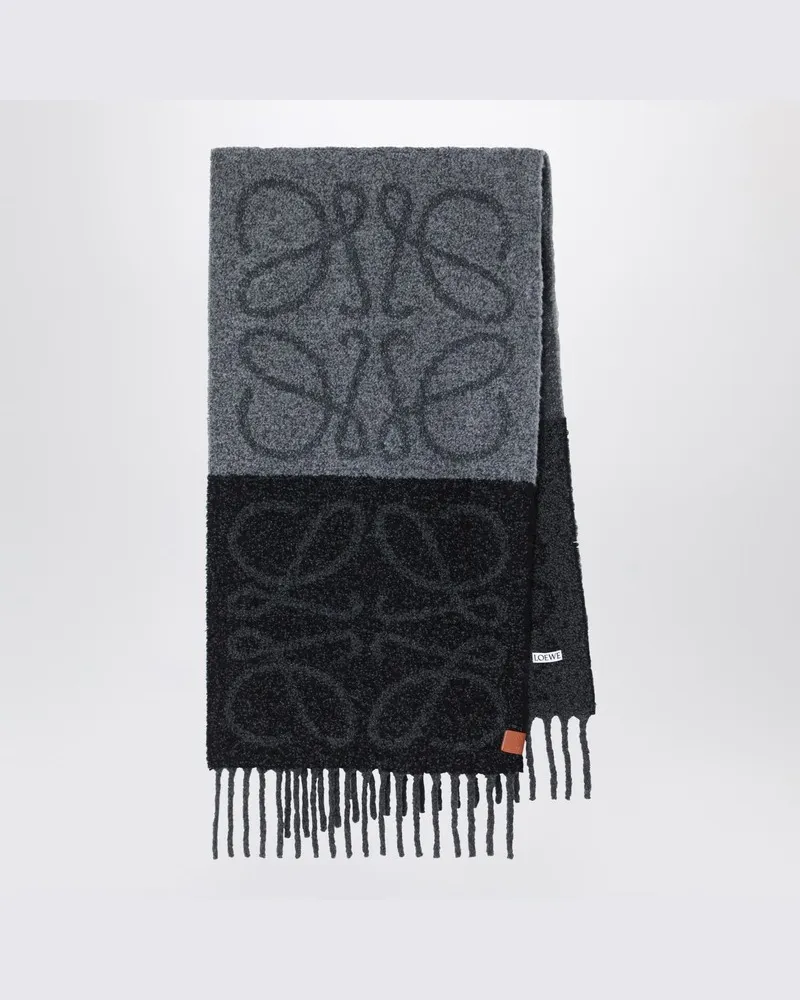 Loewe Anagramm dunkelgrau/schwarzer Schal Grau