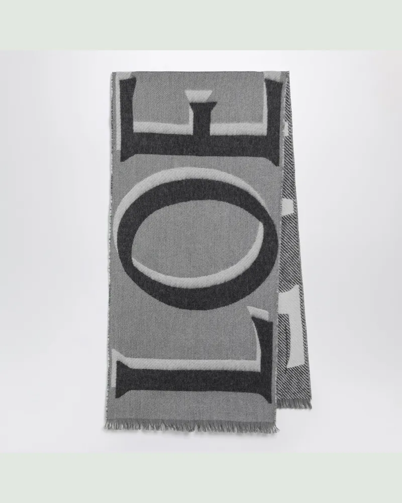 Loewe Grauer Schal aus Wolle und Kaschmir Grey