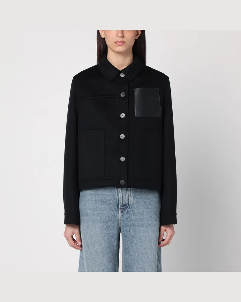 Loewe Schwarze Jacke aus Wolle und Kaschmir Schwarz