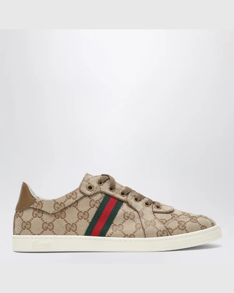 Gucci Stretch-Sneakers aus GG-Canvas in Beige Sand Beige