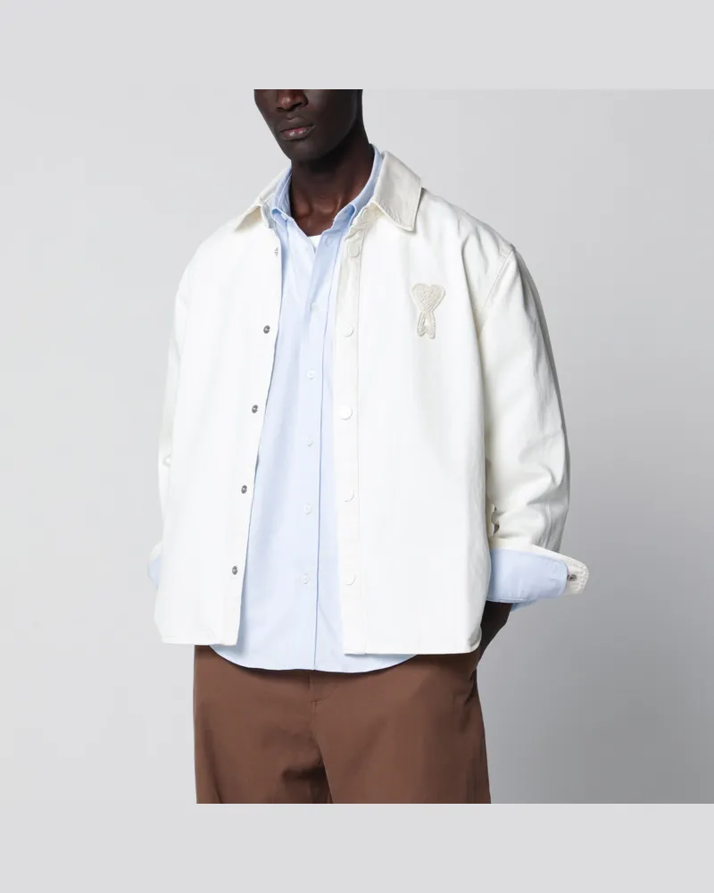 AMI Paris Cremefarbenes Ami de Coeur Hemd von White