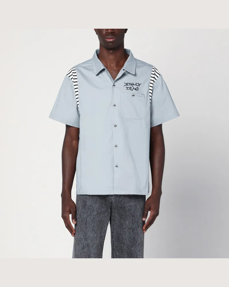 Brain Dead Grau/blaue Baumwollhemd Grey