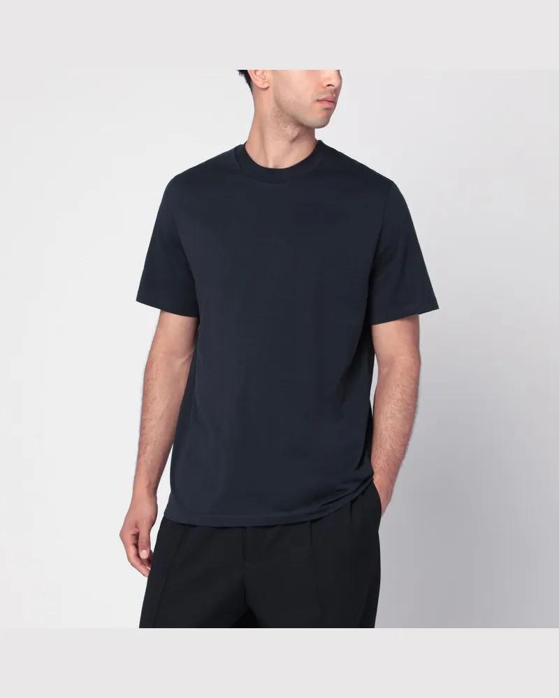 Jil Sander Dunkelblaues T-Shirt aus Baumwolle Blau