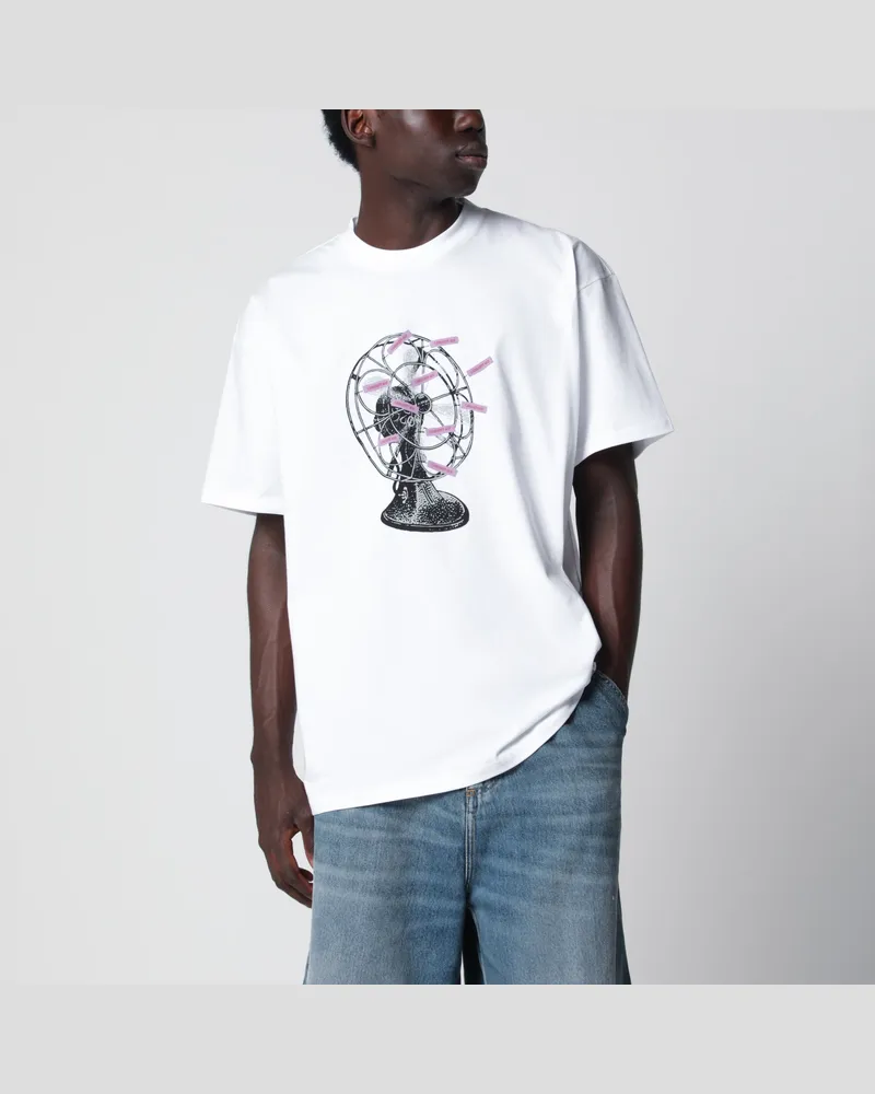 Carhartt WIP T-Shirt S/S Fan mit Print aus Bio-Baumwolle, weiß White