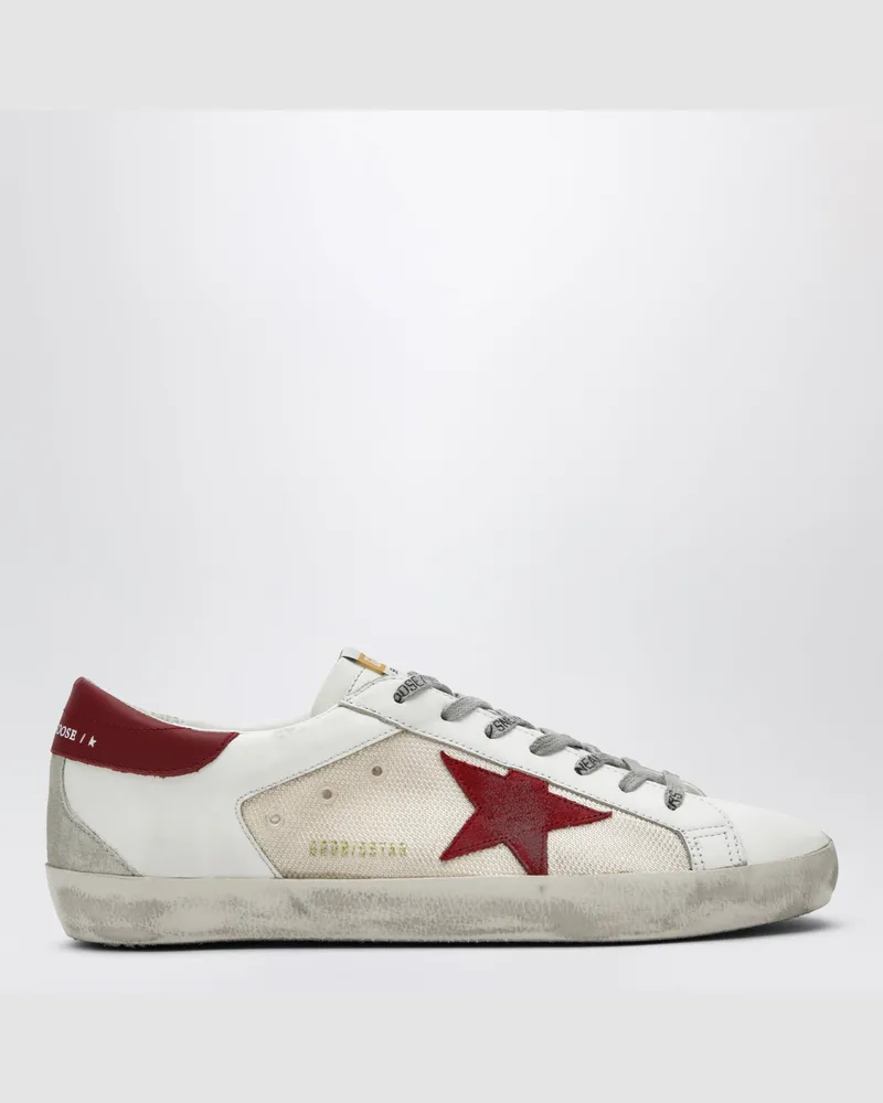 Golden Goose Super-Star Sneaker in Beige/Weiß/Rot Beige