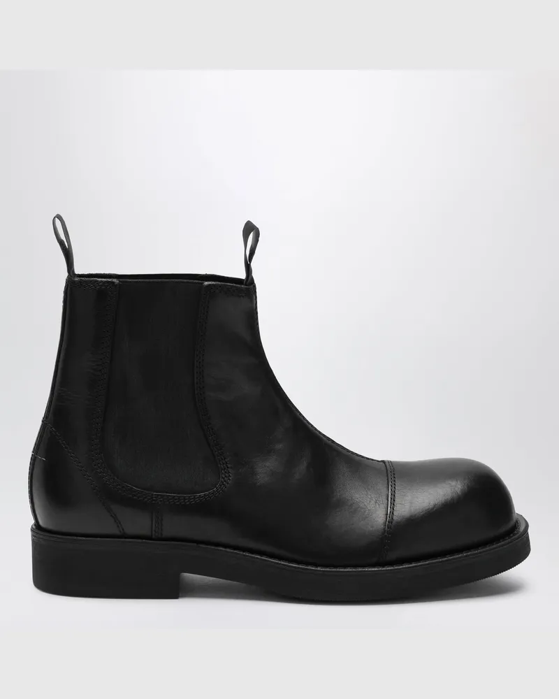 Maison Margiela Chelsea Biker Stiefel aus schwarzem Leder Black