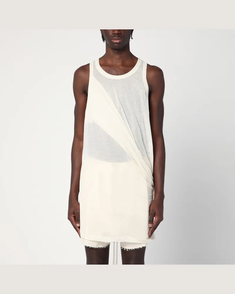 Rick Owens Elfenbeinfarbenes Tanktop mit Drapierung 
