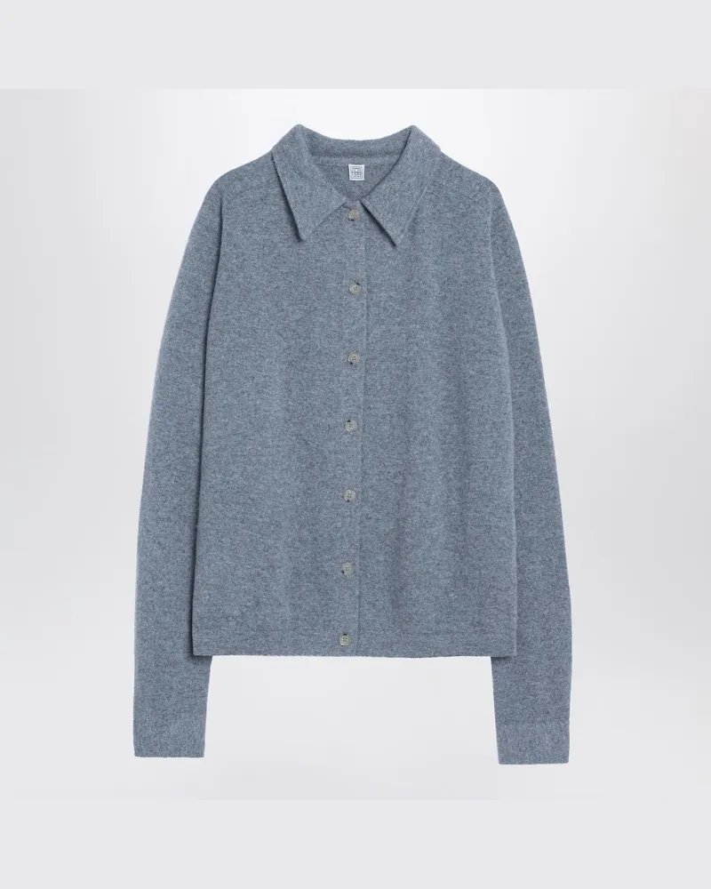Totême Grau melierte Strickjacke aus Kaschmir Grau