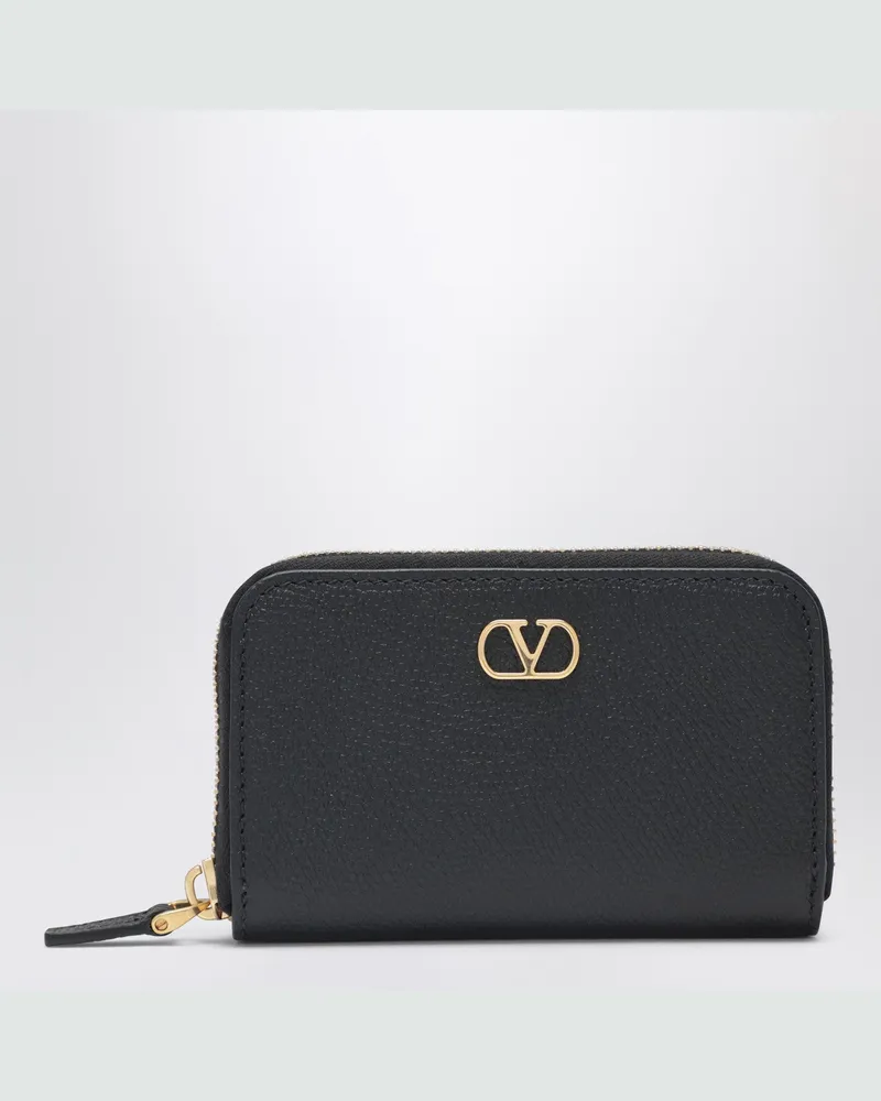 Valentino Garavani Vlogo Signature Reißverschluss-Portemonnaie schwarz Black