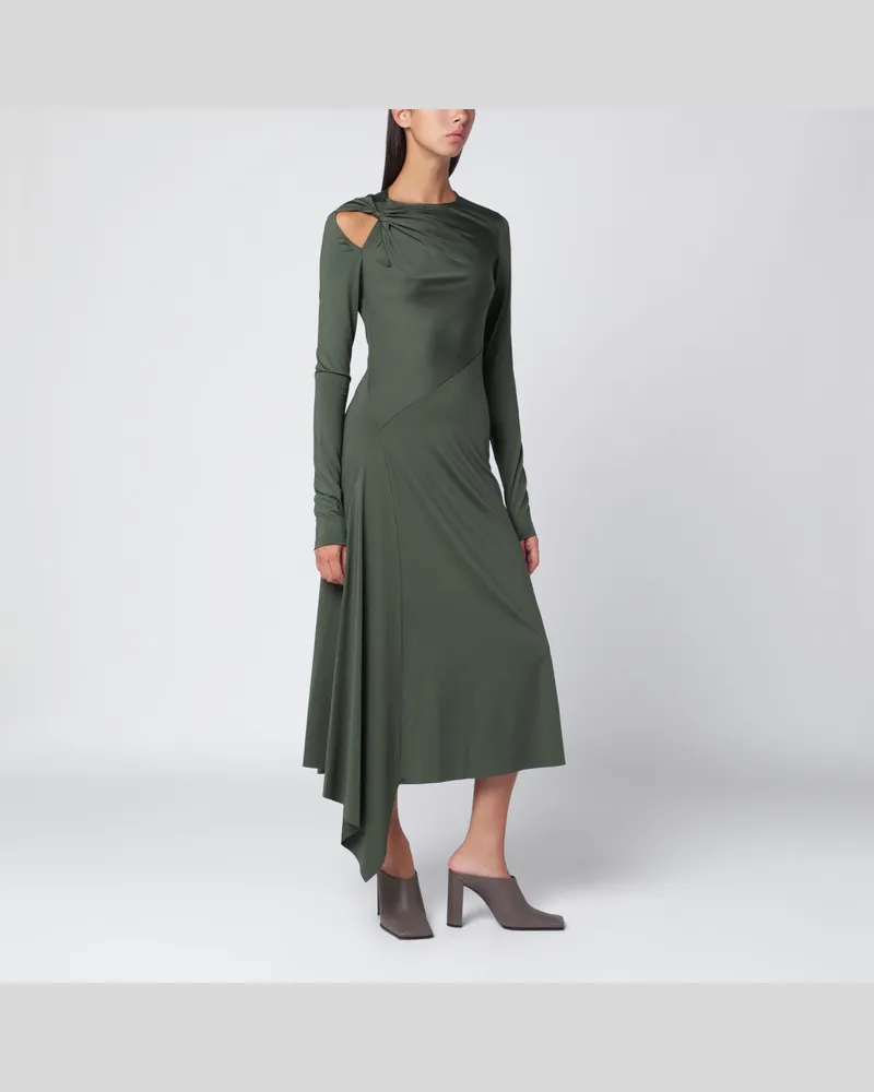 Victoria Beckham Midikleid in Oregano-Grün mit Flecht-Detail 