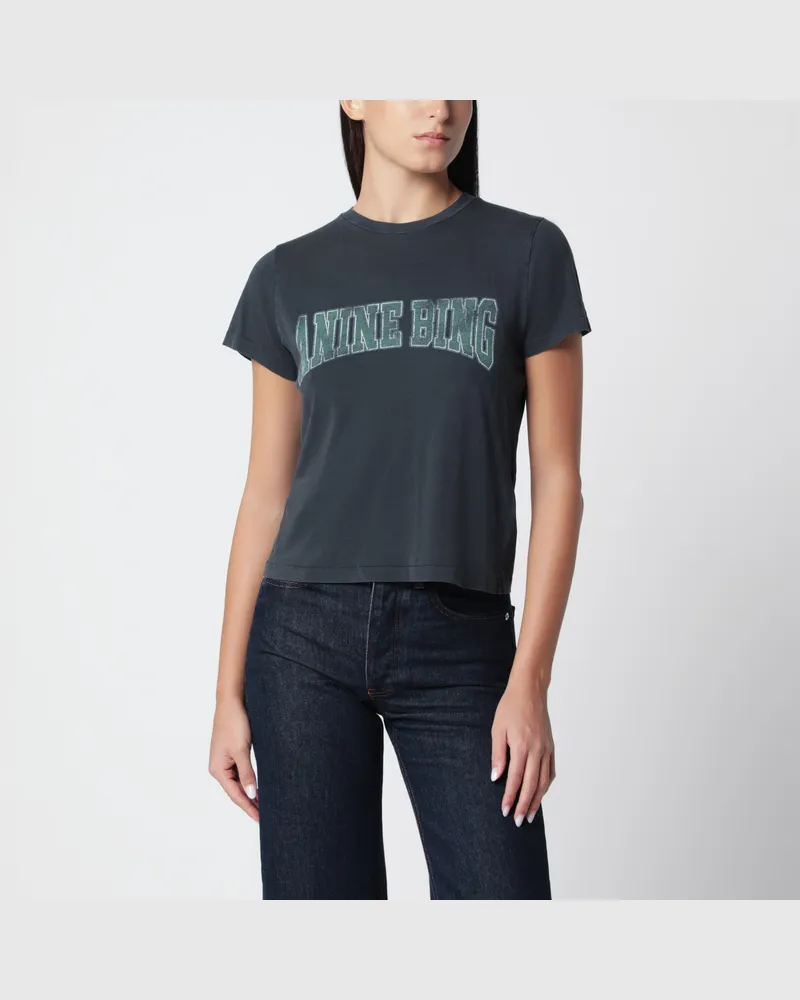 Anine Bing Schwarzes Shelley T-Shirt aus Baumwolle Black