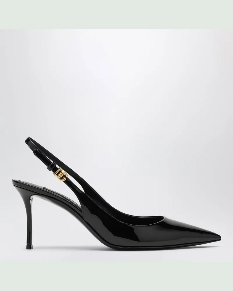 Dolce & Gabbana Slingback in Schwarz aus Lackleder Black