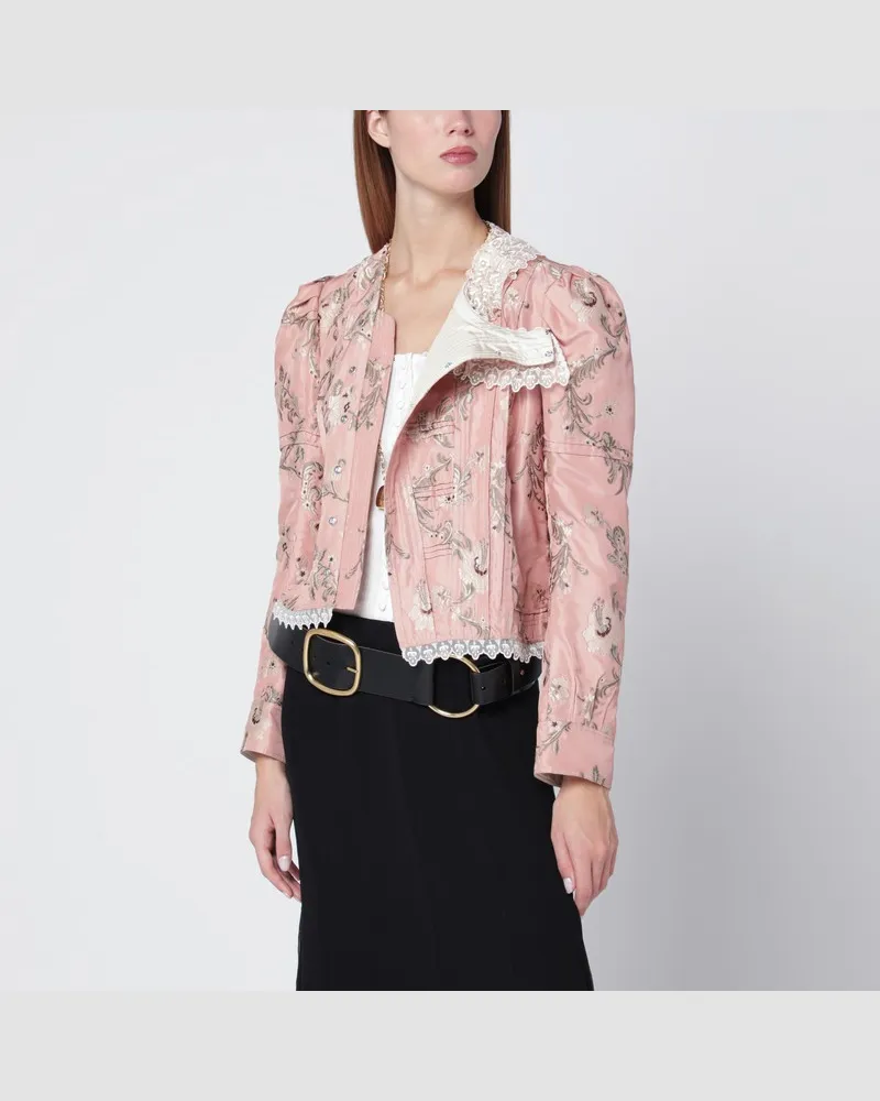 Chloé Barockjacke aus Seiden-Taft-Mischung mit Blumenjacquard Rosa
