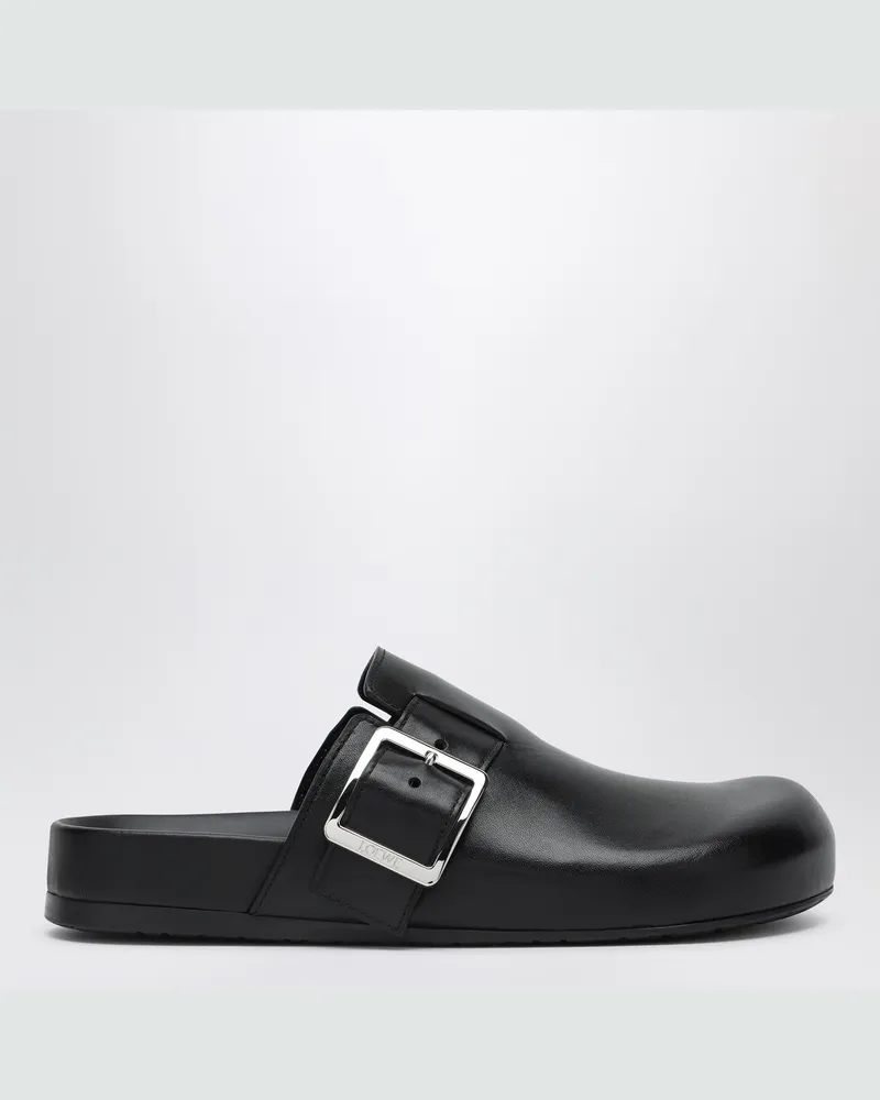 Loewe Schwarzes Leder Sabot Ease Buckle 