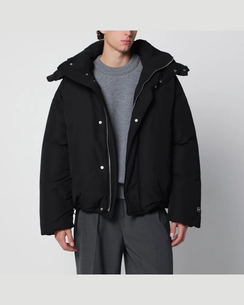 AMI Paris Schwarze wattierte Jacke aus Nylon und Baumwolle Black