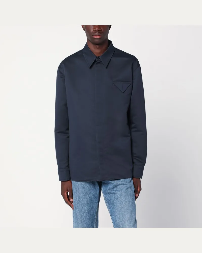 Bottega Veneta Blaues Hemd aus Baumwolle und Seide Blau