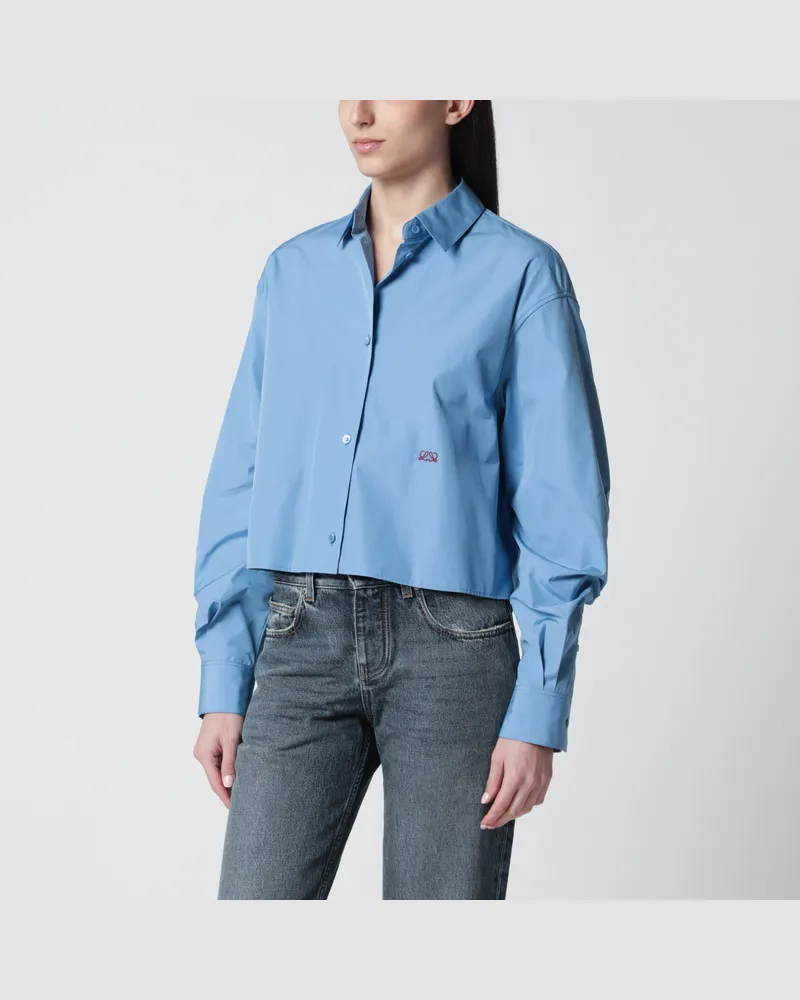 Loewe Blaues Hemd aus Baumwollpopeline Blue