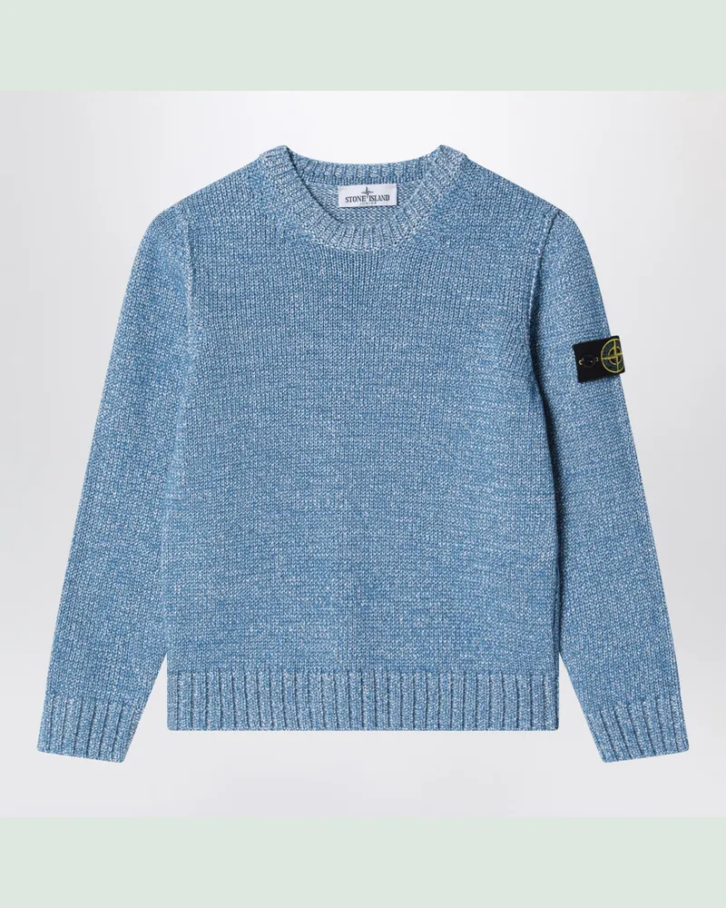 Stone Island Staubblauer Pullover aus Baumwollmischung Blue