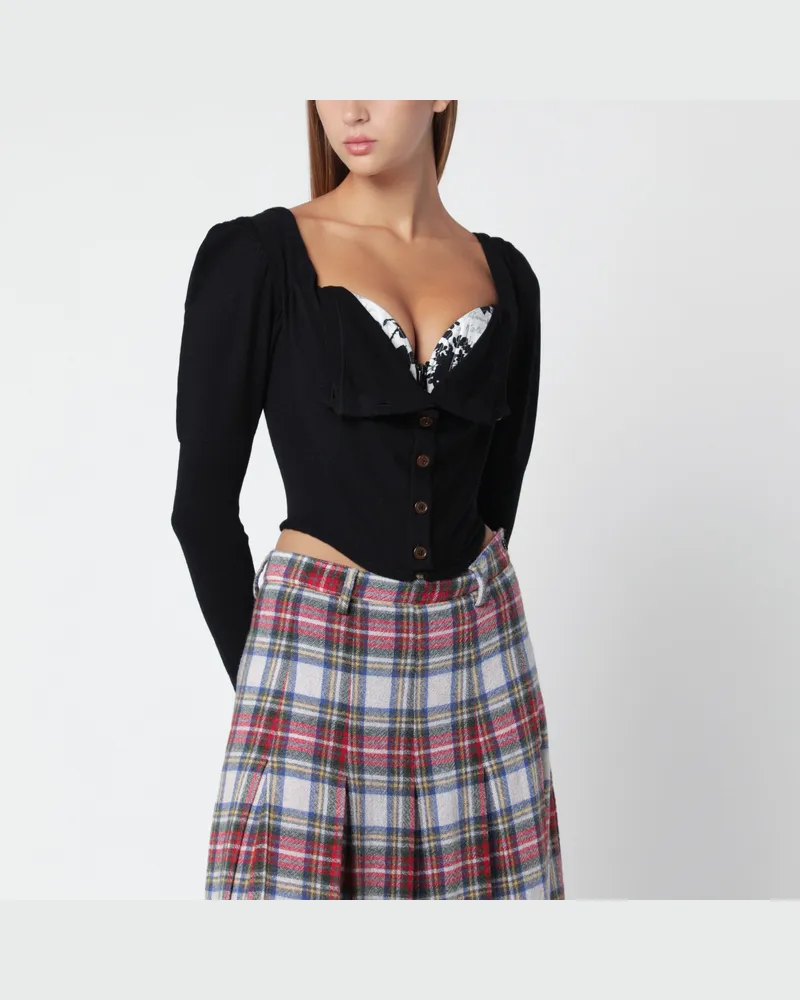 Vivienne Westwood Schwarzes Bea Corset Top aus Wolle Black