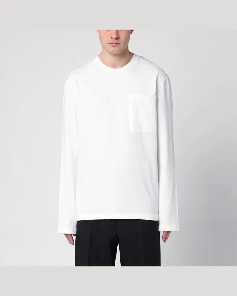 Jil Sander Weißer Pullover aus Baumwolle Weiß