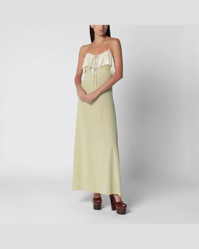 Chloé Langes Trägerkleid Dusty Green aus Seide Green