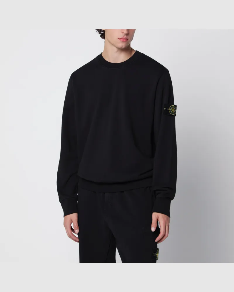 Stone Island Black cotton crew-neck sweatshirt Black