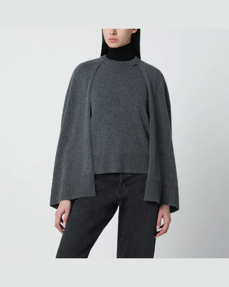Totême Grauer Cape-Pullover aus Kaschmir 