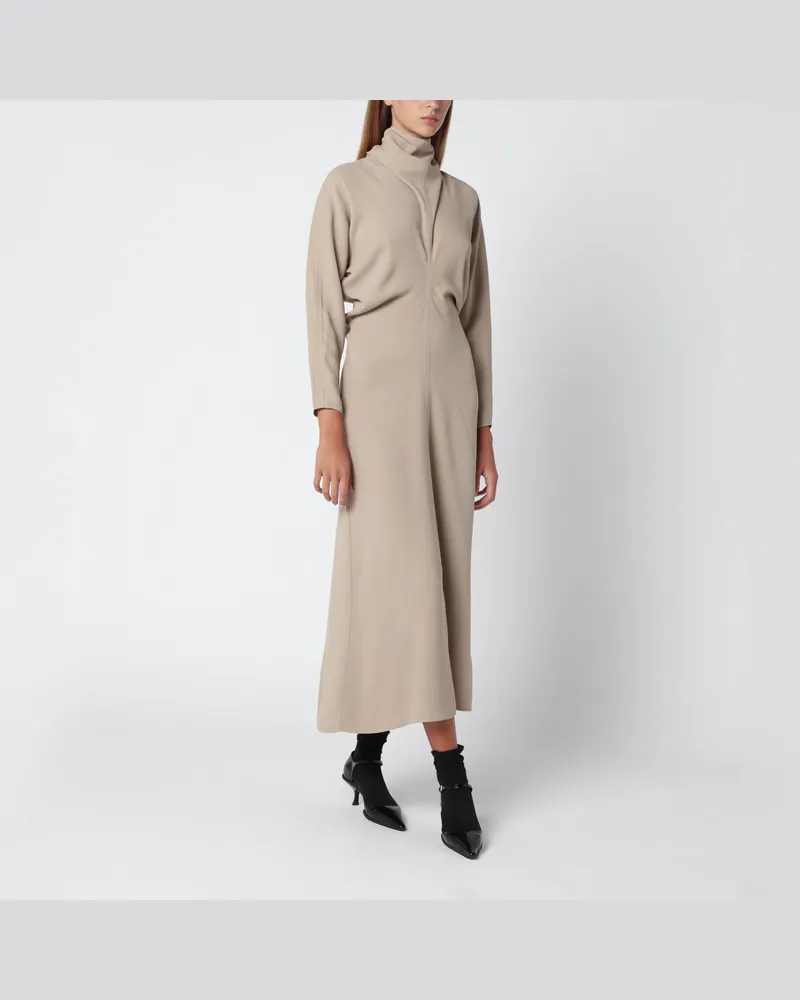 Totême Langes Slouch Waist Kleid in Fawn Brown