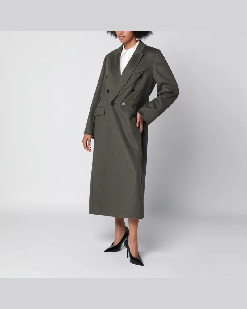 Victoria Beckham Grüner Catriona Mantel aus Wollmischung Green