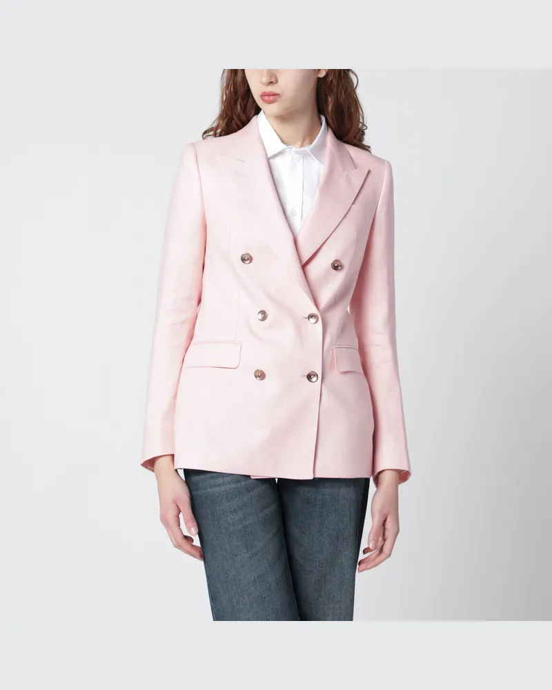 Tagliatore Rosa zweireihige Jacke aus Leinen Pink