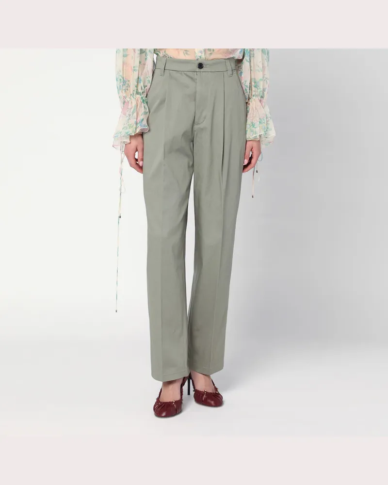 Department 5 Hose in Salbeigrün aus Baumwolle Green