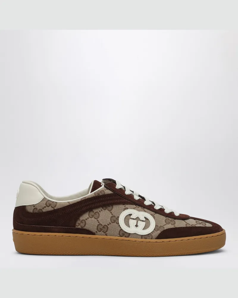 Gucci Sneakers mit GG-Kreuzdetail aus Wildleder Brown