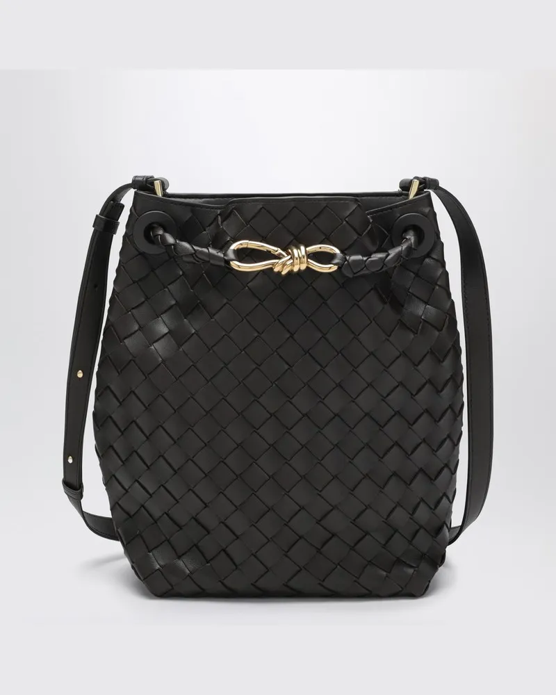 Bottega Veneta Andiamo-Beuteltasche klein Fondente in Intrecciato Braun