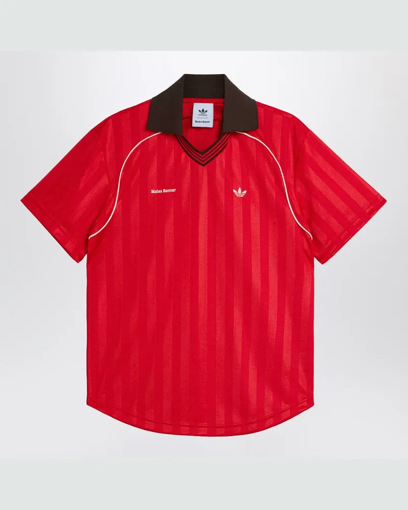 adidas Fußball-T-Shirt in Scharlachrot aus Jacquard 