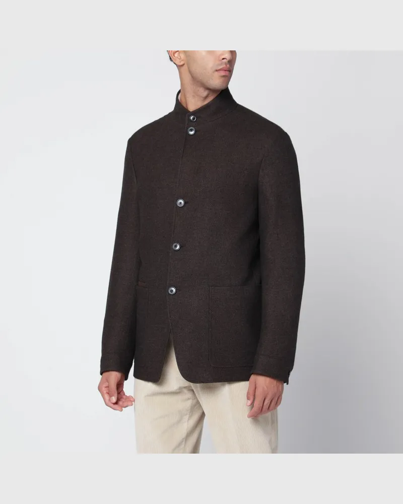 Ermenegildo Zegna Braune Jacke aus Wolle und Seide Braun