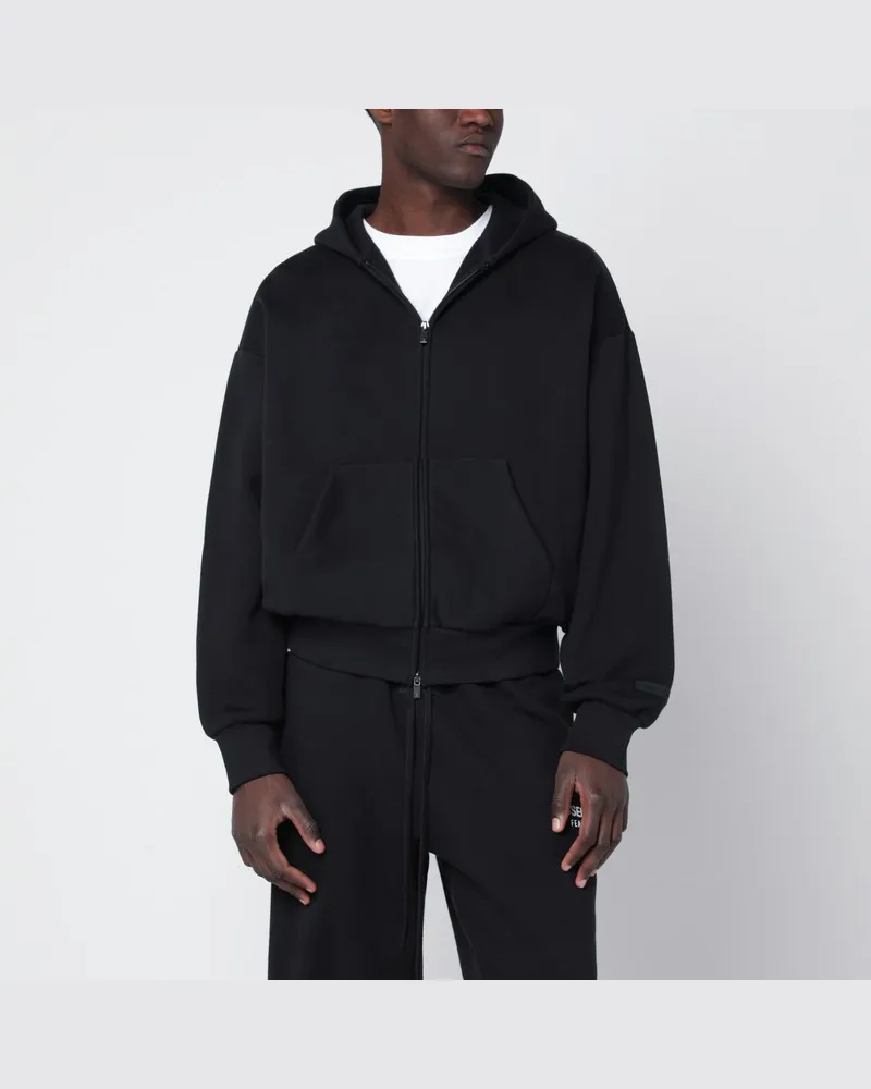 Fear of God Schwarzer ausgewaschener Zip-Hoodie Schwarz