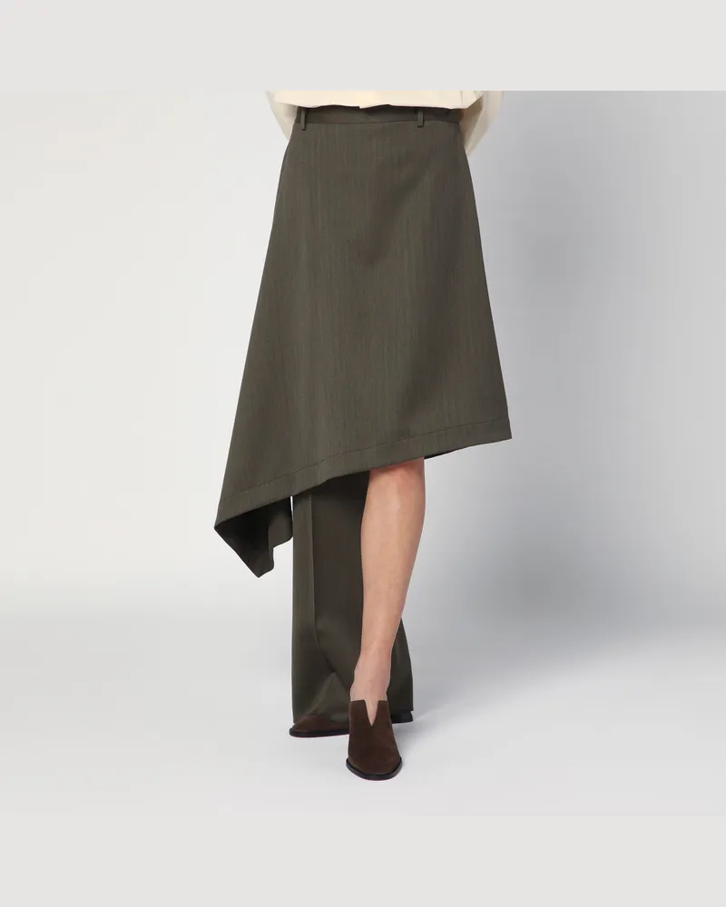 Bottega Veneta Culotte-Rock waldgrün aus Wolle Green