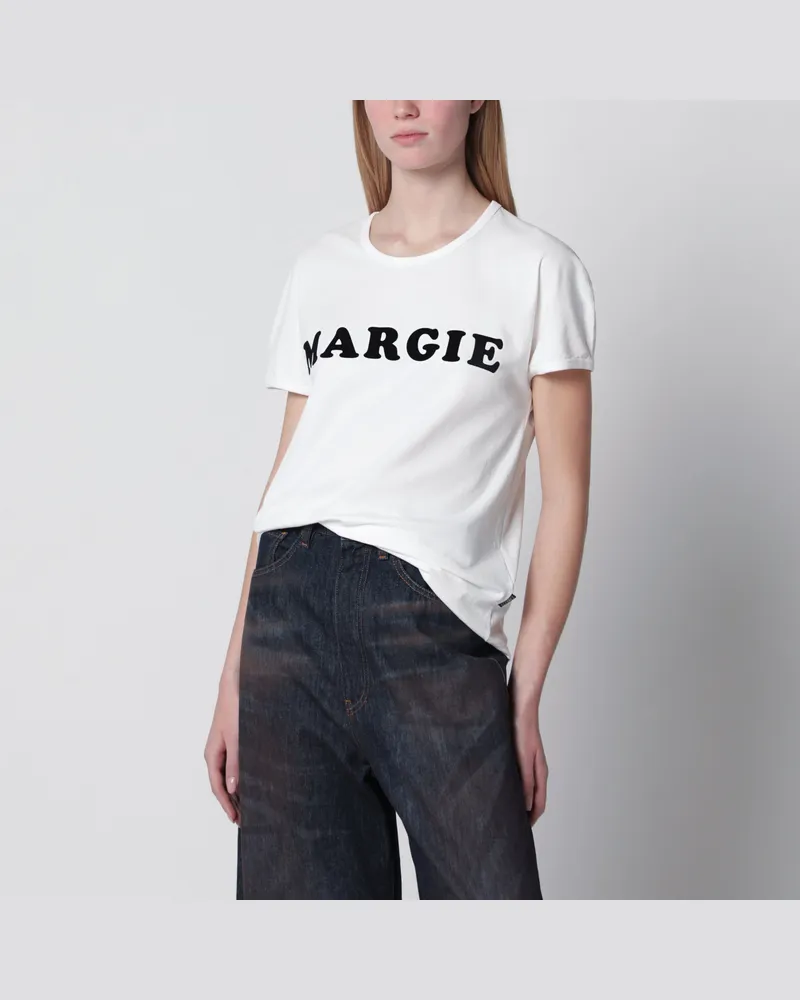 Maison Margiela T-Shirt aus Vintage-Baumwolljersey in Weiß White