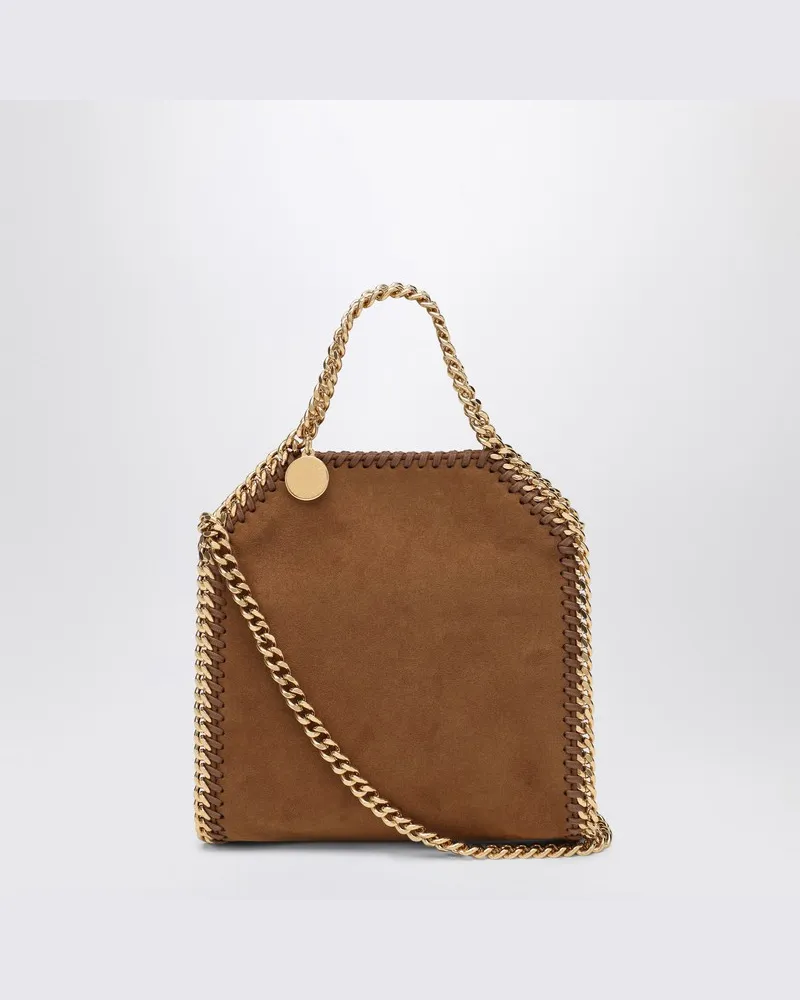 Stella McCartney Brandyfarbene Micro Falabella Tragetasche Braun