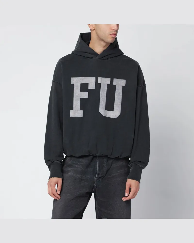 Fear of God Schwarzer Hoodie FU im Vintage-Look Schwarz