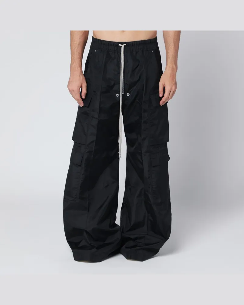 DRKSHDW by Rick Owens Schwarze Double Cargo Jumbo Belas Hose aus Nylon Schwarz