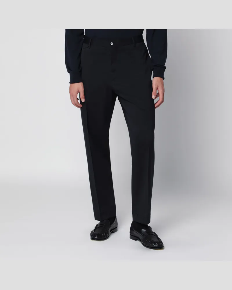 Biagio Santaniello Blaue sartoriale Hose aus Wollmischung Blue