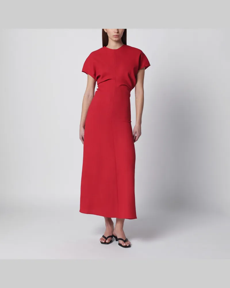 Totême Rotes Midikleid aus Wolle Red