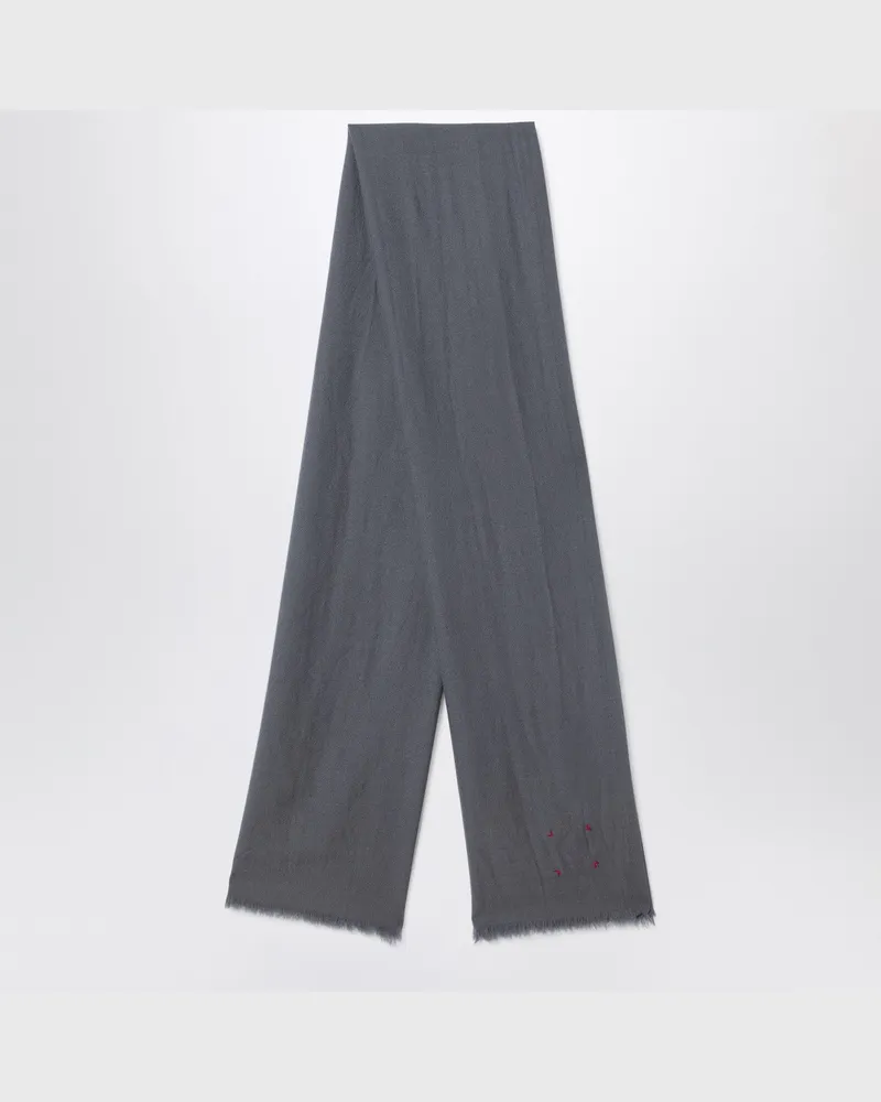 Destin Schal aus grauer Wolle Grey