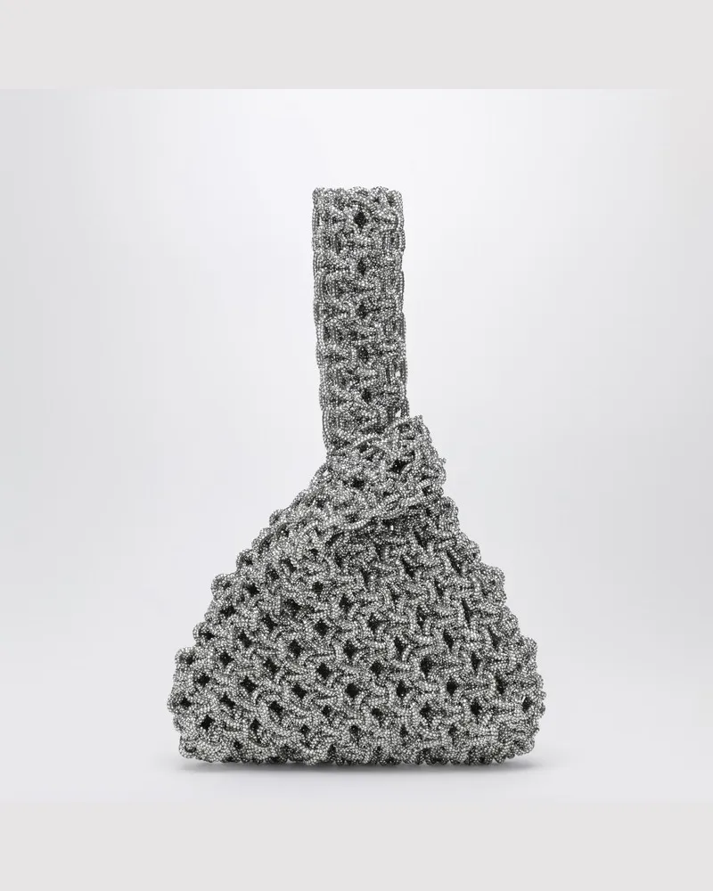 HIBOURAMA Niky Silberschmucktasche mit Kristallen Metallisch