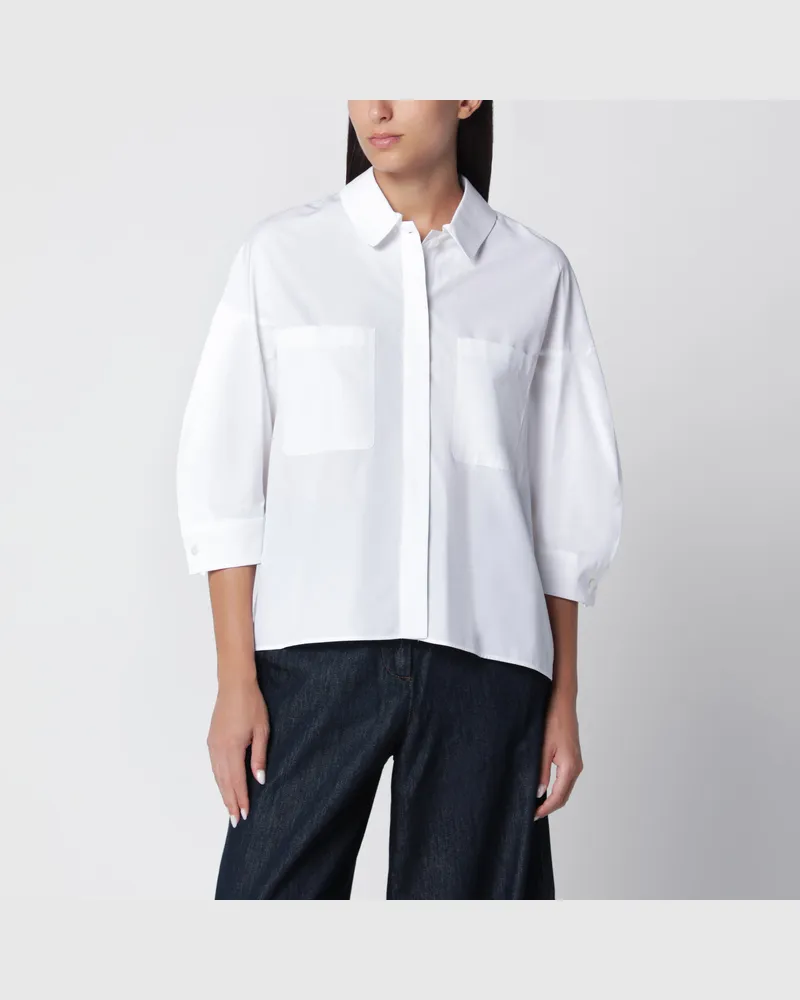 Max Mara Weißes Baumwollhemd White