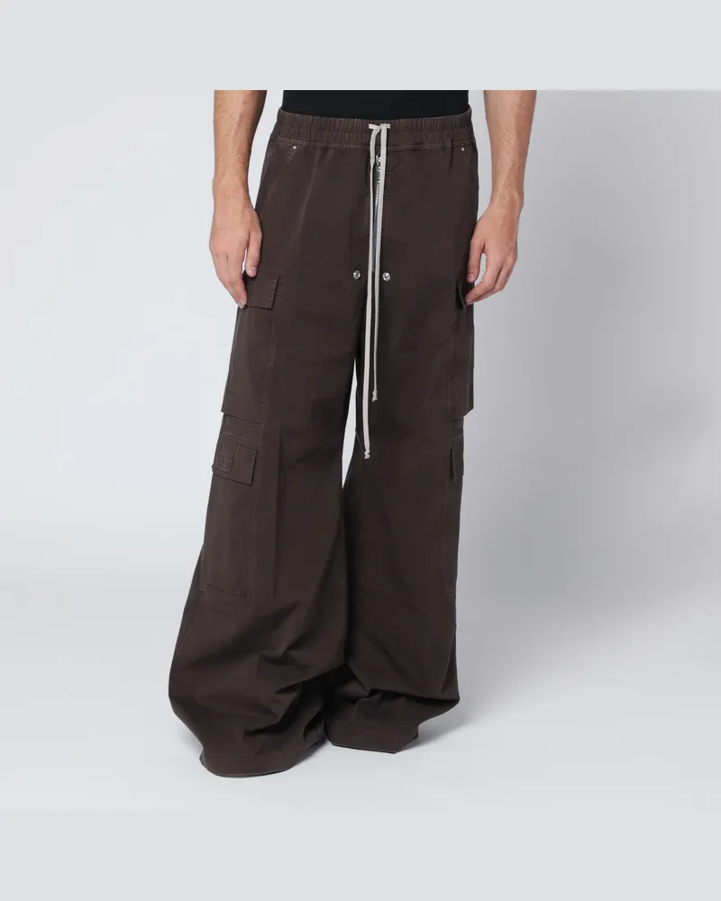 DRKSHDW by Rick Owens Dunkelgraue Double Cargo Jumbo Belas Hose aus Nylon Brown