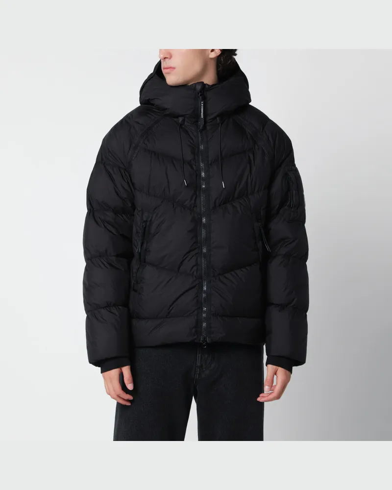 C.P. Company Schwarze DD Shell Kapuzen-Daunenjacke aus Nylon Black