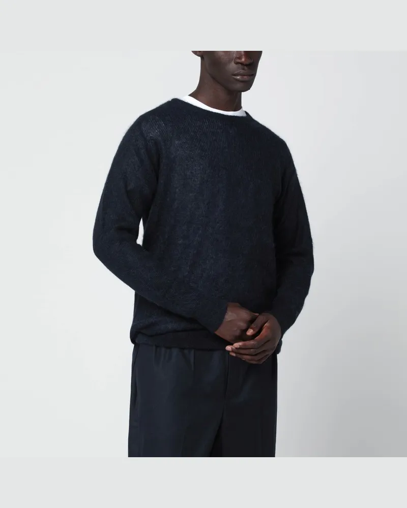 AURALEE Marineblauer Pullover aus Alpakamischung Blau