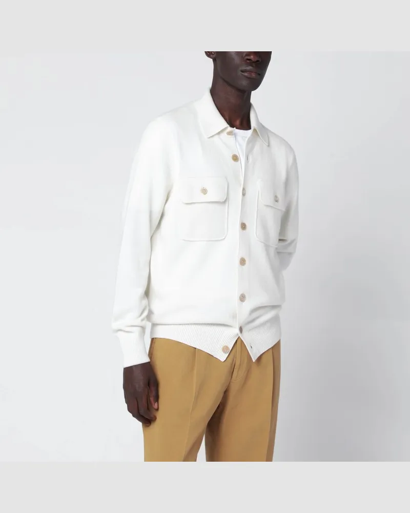 Brunello Cucinelli Weißer Kaschmir-Cardigan Weiß
